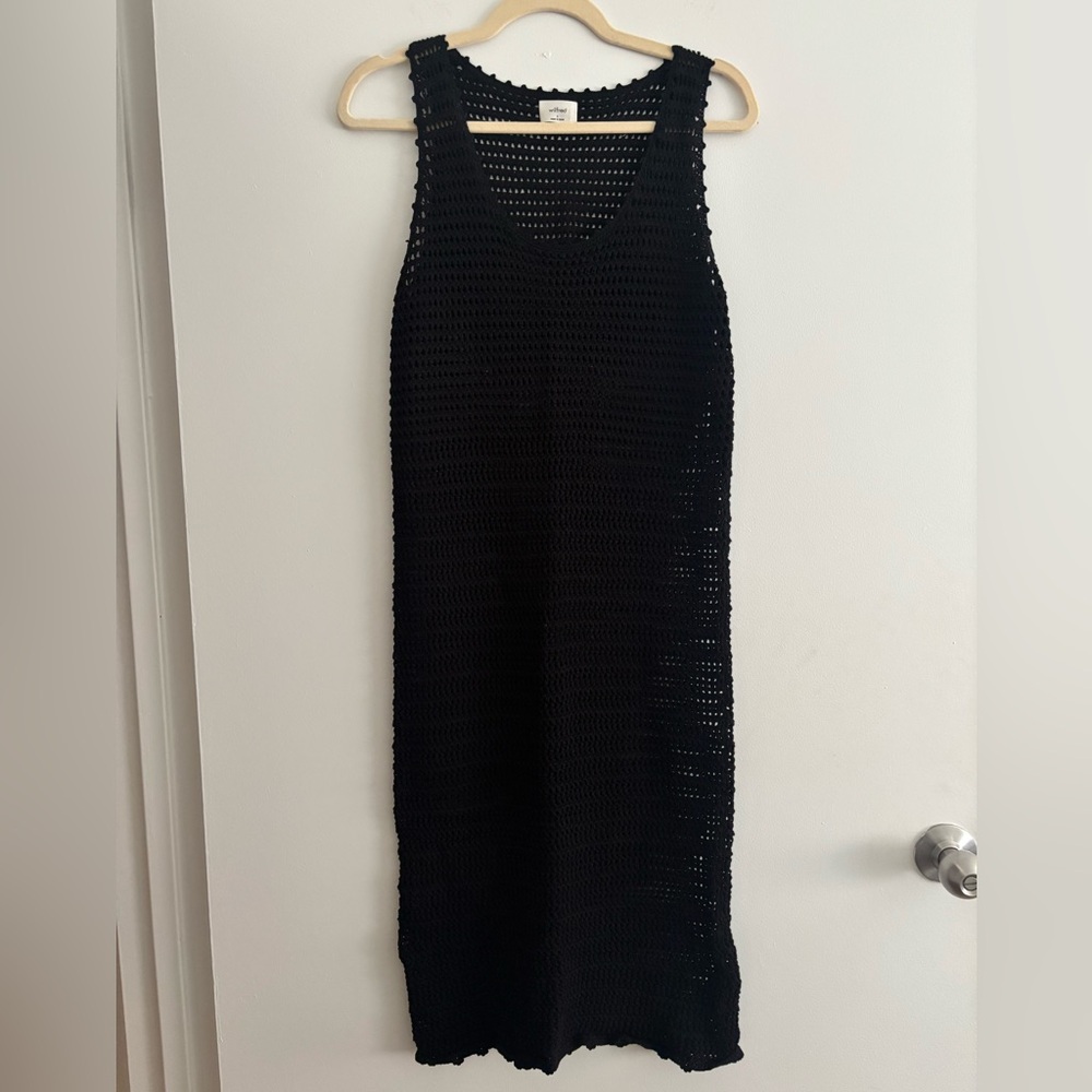 Wilfred Black Crochet Dress